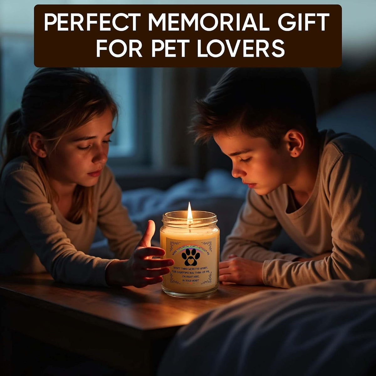 Memorial Gifts for Loss of Dog, Lavender Scented Soy Wax Candle