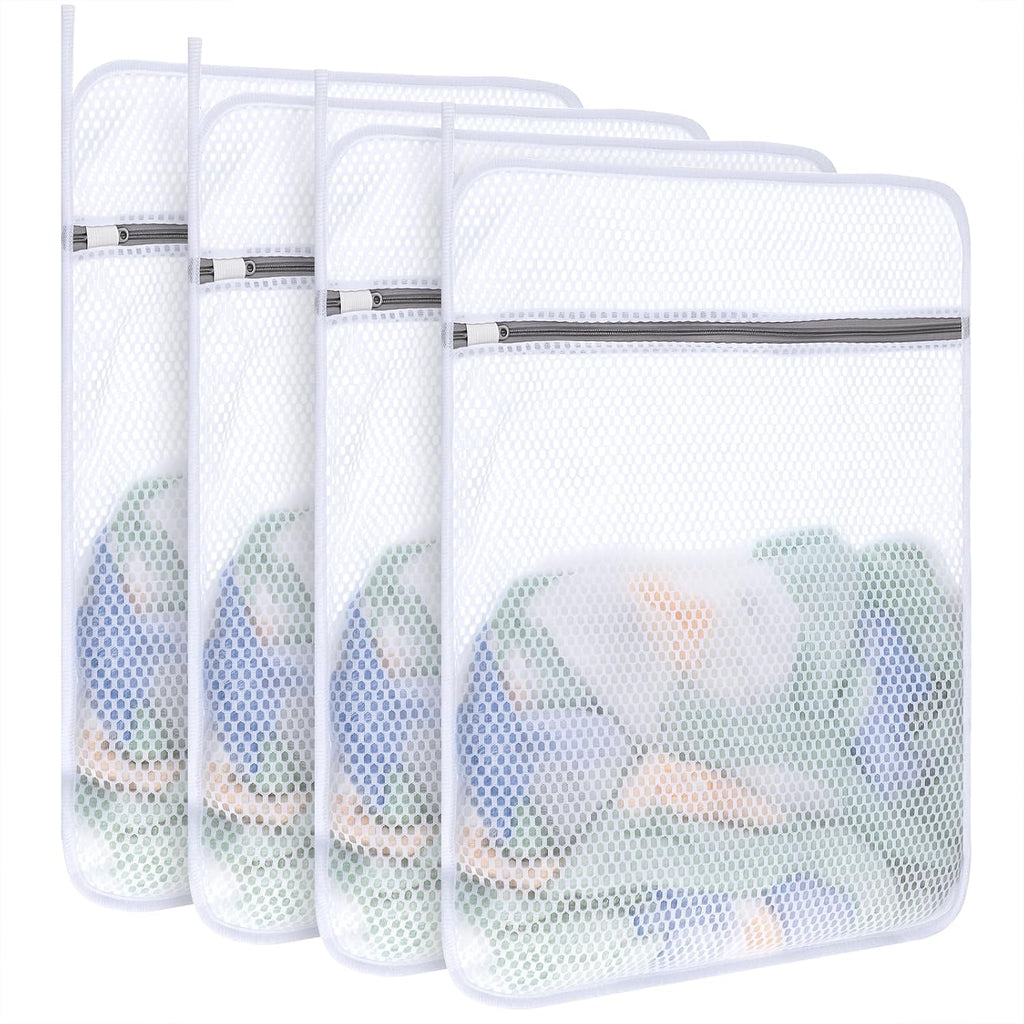 4-Pack Durable Honeycomb Mesh Laundry Bags for Delicates, 16 x 20 Inches