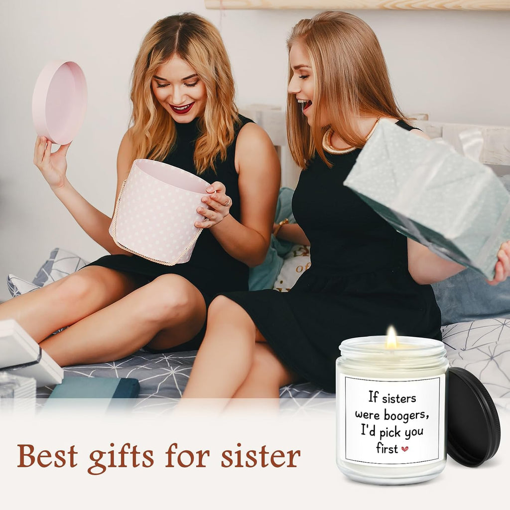 Sister Candle Gifts, Funny Sister Birthday Gifts - Happy Birthday Gift for Sisters from Sisters Brother, Handmade Candle Gift 7oz