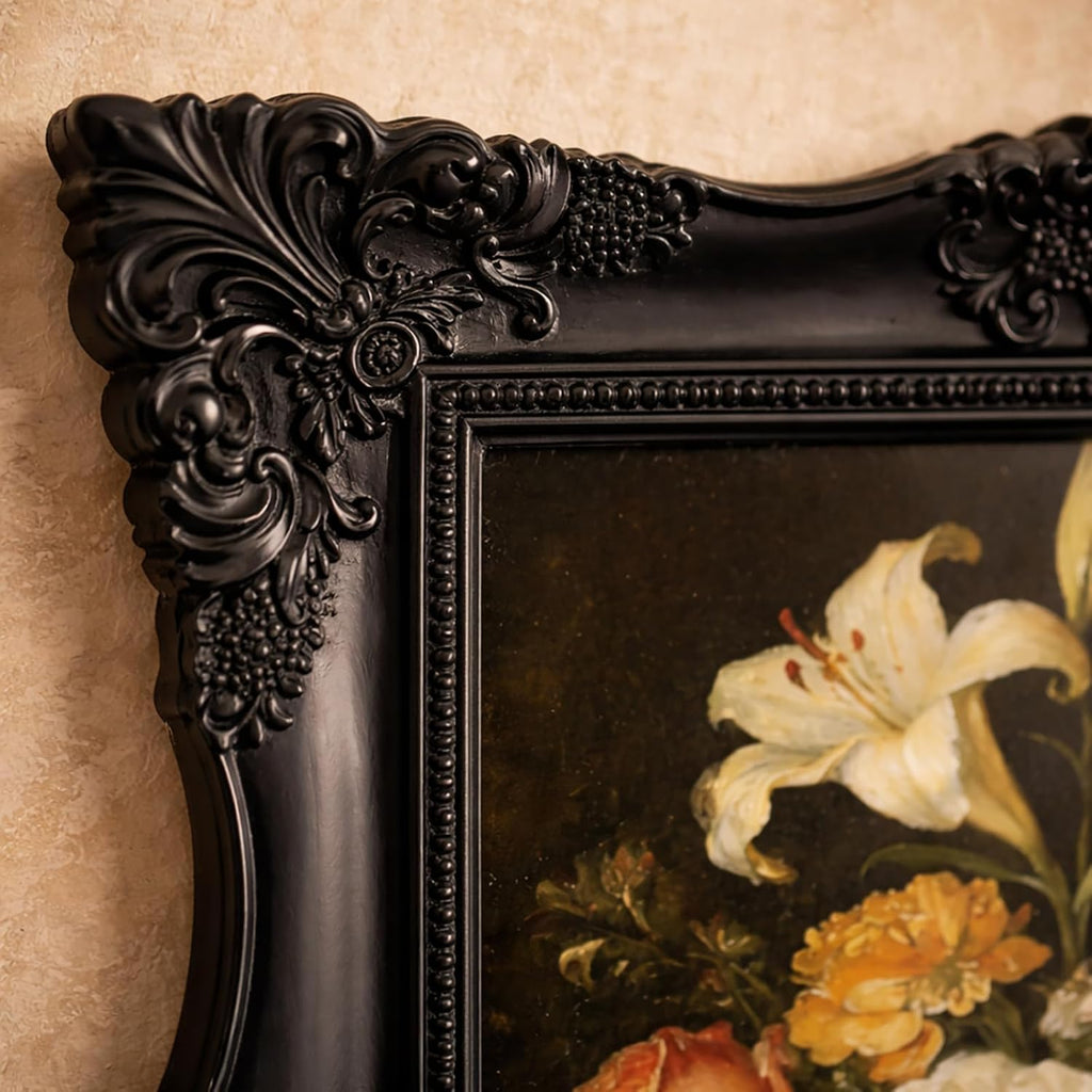 5x7 Vintage Picture Frames -5x 7 Antique Picture Frame, Ornate Frames 5 X 7 With Glass Front For Tabletop Photo Display And Wall Hanging, Victorian Poster Frame 5 By 7 (Black, 5X7)
