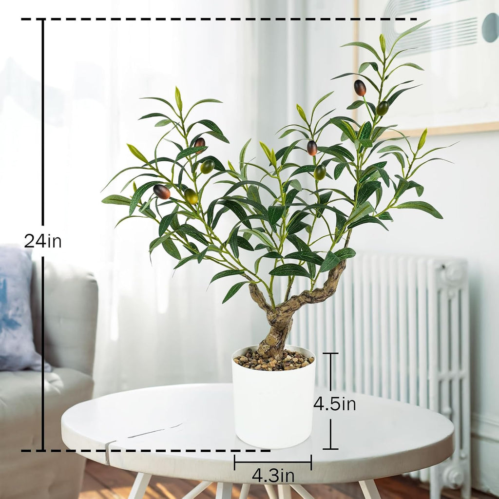 Caxchiling Artificial Olive Tree 2FT, Faux Potted Tree Indoor