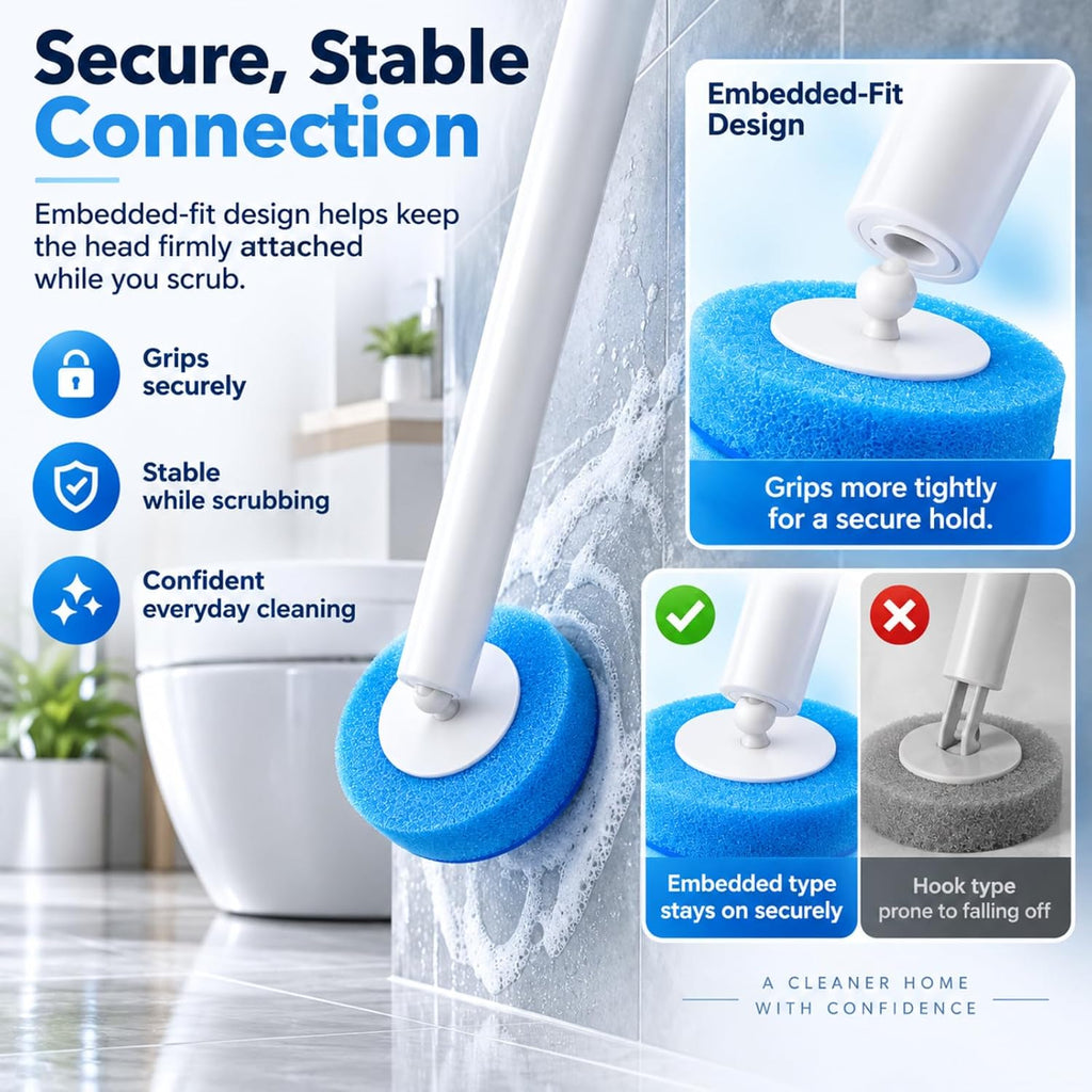40 Count KZKR Disposable Toilet Brush Refill Heads | Pre-Loaded with Cleaner | Toilet Wand Replacement | Toilet and Bathroom Cleaning Supplies