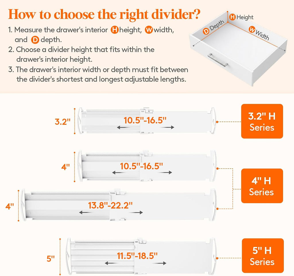 Lifewit 14 Pack 4" High Drawer Divider, Adjustable Drawer Organizer Clothes