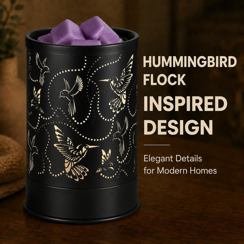 Nawaza Wax Melts Warmer Scented Metal Electric LED Burner Hummingbird Flock