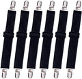 8pcs Adjustable Bed Sheet Straps & Clips, Elastic Fitted Sheet Holder from 14 to 39 Inch, Mattress Covers & Sofa Cushion Clips, Black