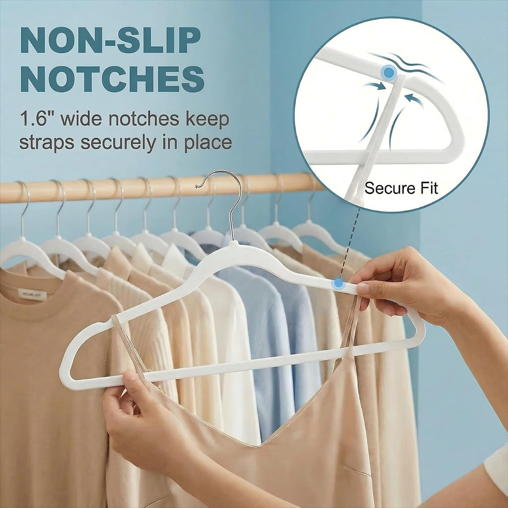 HOUSE DAY Ivory Plastic Hangers 20 Pack - Ultra-Thin Heavy Duty Non-Velvet