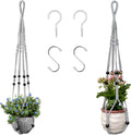 RIFNY Macrame Plant Hanger Indoor, Hanging Plant Holder, Grey, 2 PCS