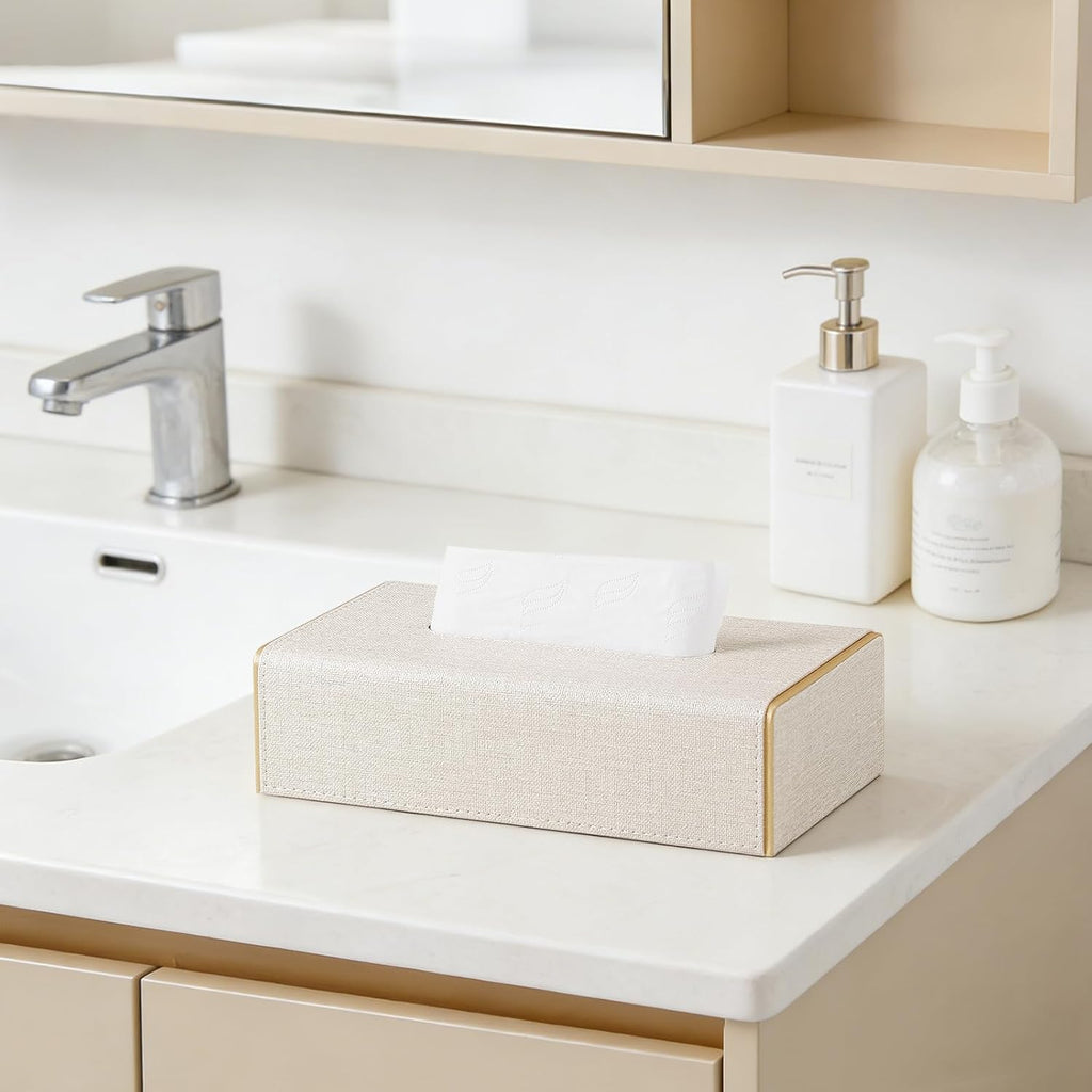 Low Profile Tissue Box Cover Rectangle with Magnetic Closure