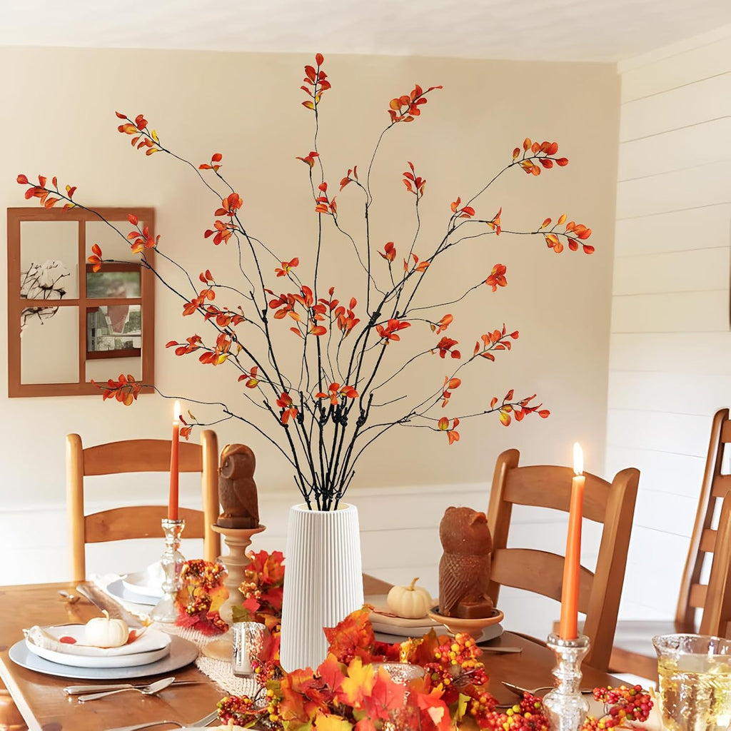 Krissing 3 Pcs Artificial Fall Greenery Stems for Vases, 37'' Tall