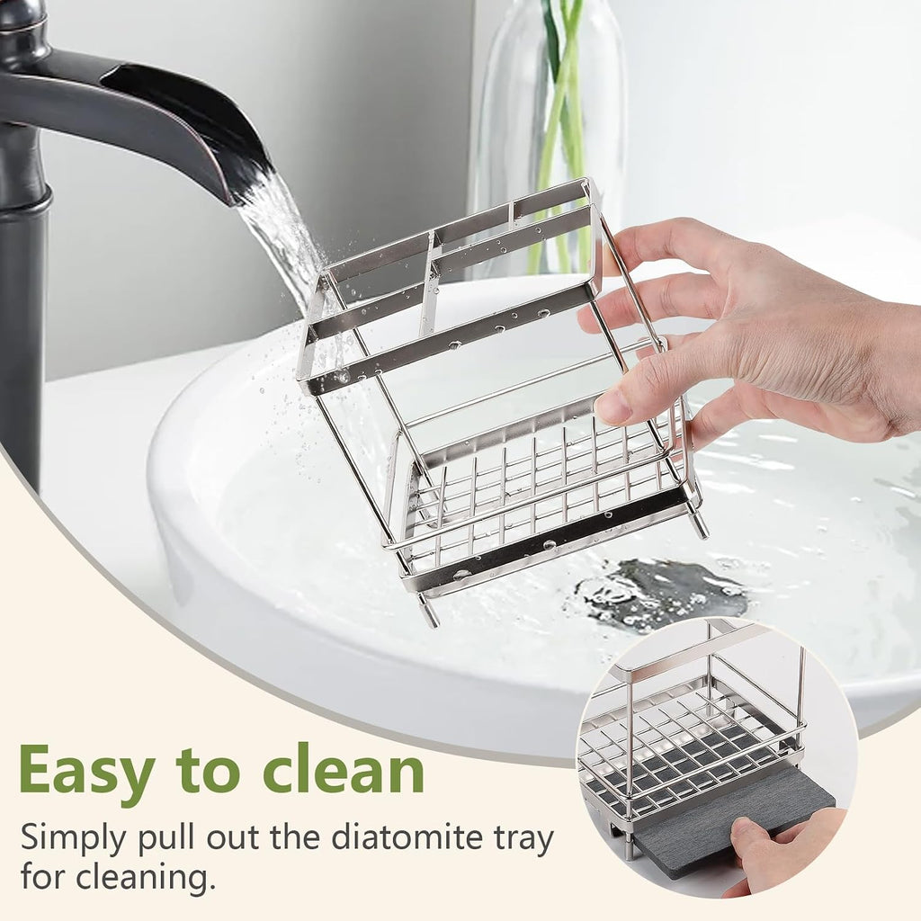 Electric Toothbrush Holders for Bathrooms Toothpaste Organizer, Sliver