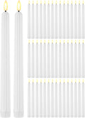 Treela 72 Pcs Flameless LED Taper Candles Bulk 11 Inch,Fluted,White