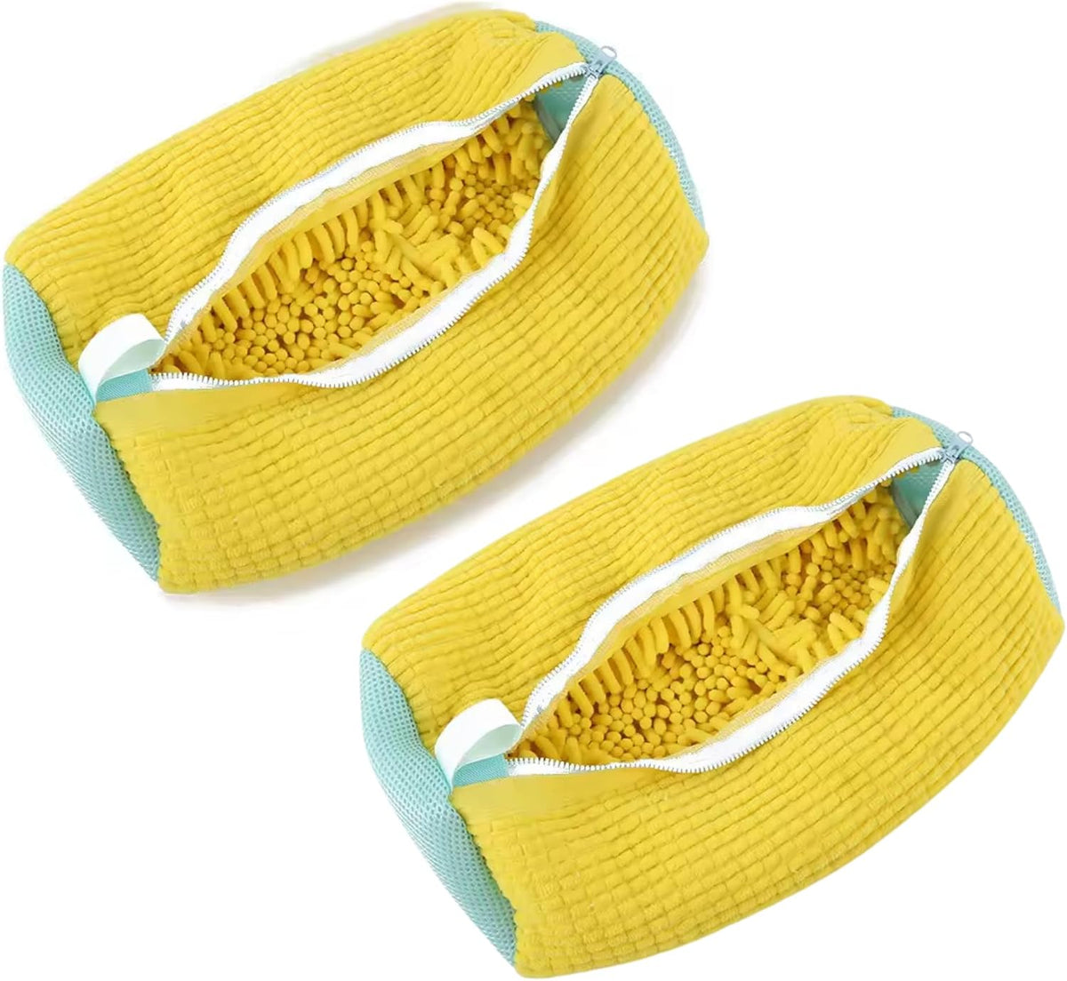 2PCS Shoe Washing Machine Bag, Reusable Shoe Cleaning Laundry Bag for Sneakers, Fits All Types & Sizes (Yellow)