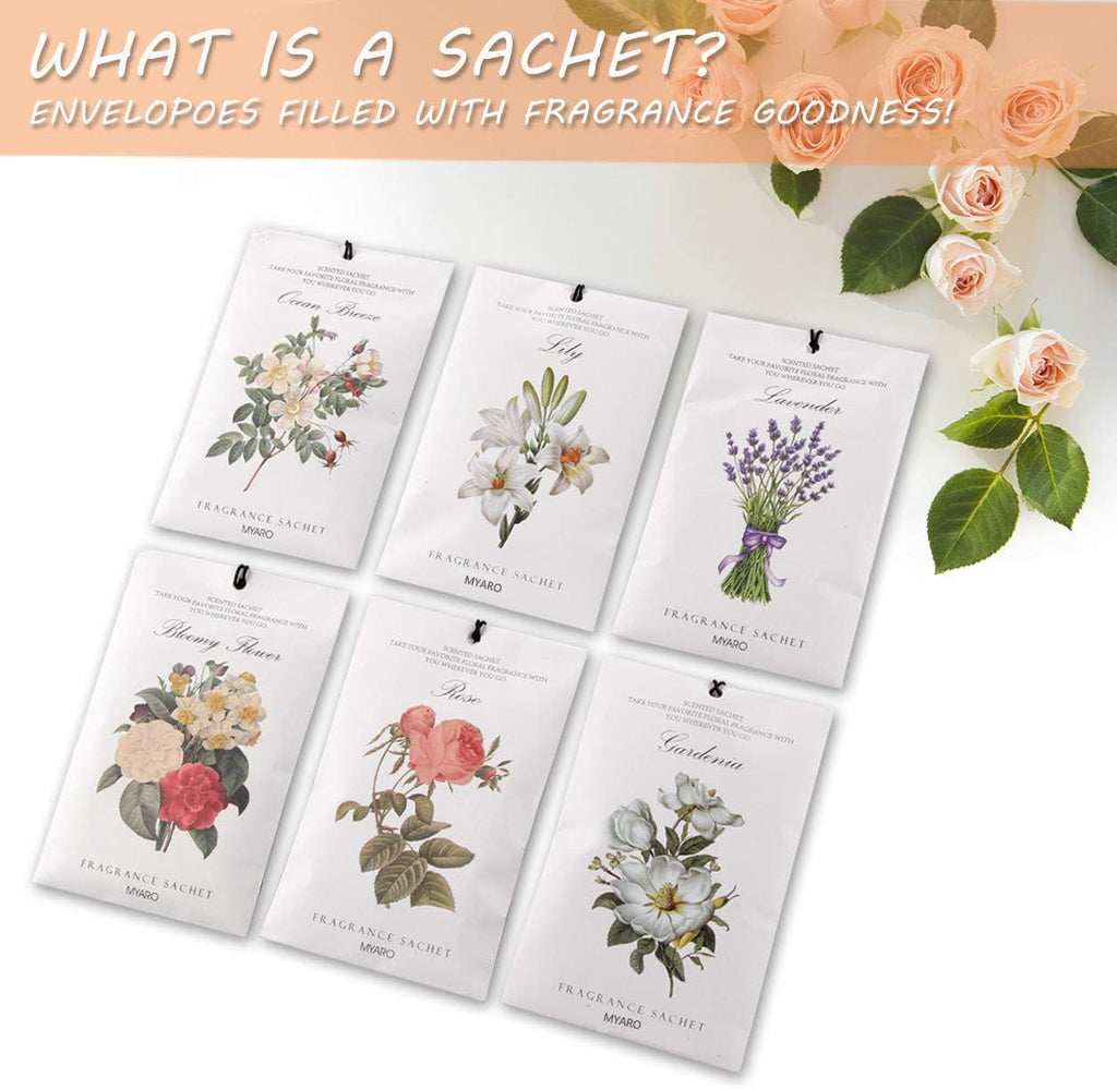 MYARO Scented Sachets Air Freshener for Drawer and Closet, Long-Lasting Sachets Bags Drawer deodorizers Fresh Scents, Home Fragrance Sachet for Lover