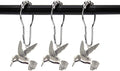 Hummingbird Shower Curtain Hooks Rings Bird Garden Nature Spring Theme Decoration Stainless Steel Rustproof Set of 12 (Silver)