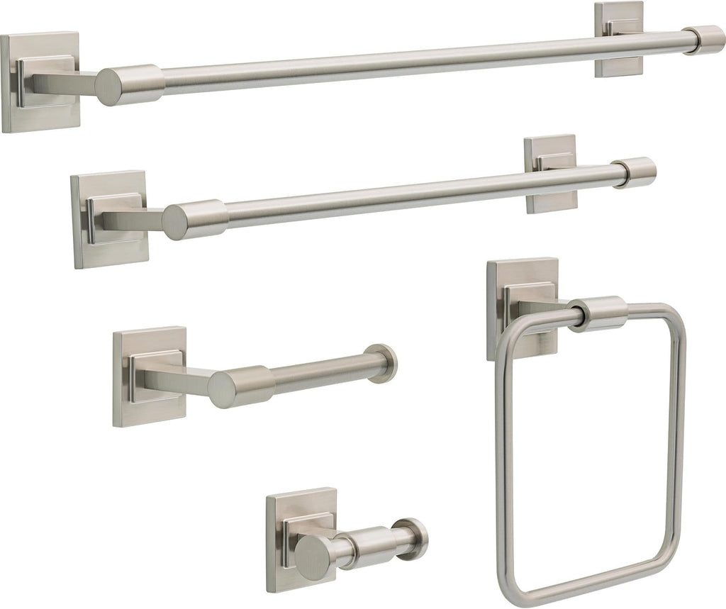 Delta Faucet McLaren (1-Pack) Toilet Paper Holder, SpotShield Brushed Nickel, Wall Mounted Euro Single Post Design MCL50-BN