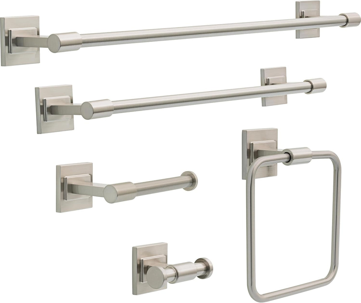 Delta Faucet McLaren (1-Pack) Toilet Paper Holder, SpotShield Brushed Nickel, Wall Mounted Euro Single Post Design MCL50-BN