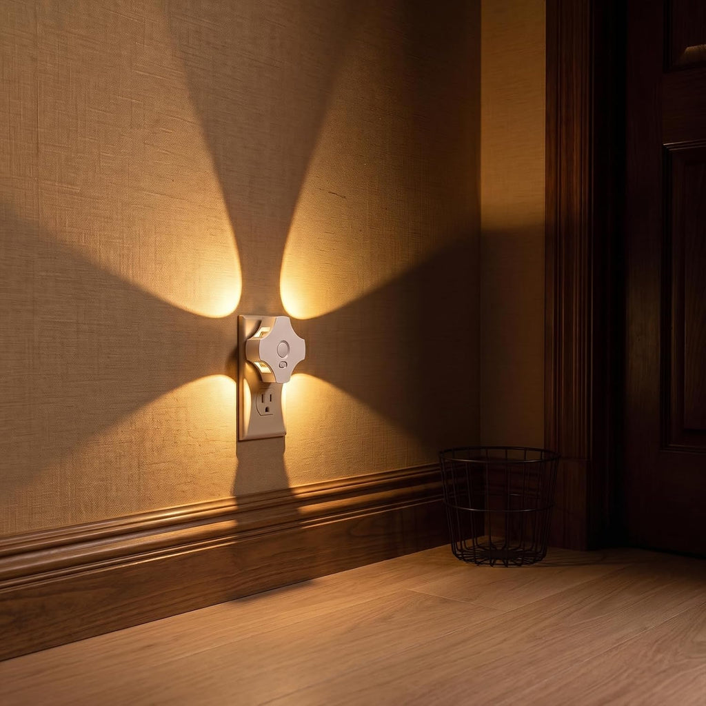 LED Motion Sensor Night Light Indoor, Night Lights Plug into Wall with Dusk to Dawn Sensor, 3000K Soft White, 30/60/100LM Adjustable Brightness, Dimmable Nightlight for Bathroom Hallway Kitchen