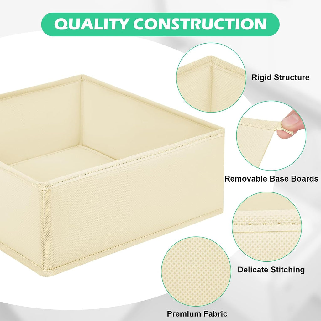 Drawer Clothing Organizer 16-Pack,Beige Underwear Dividers