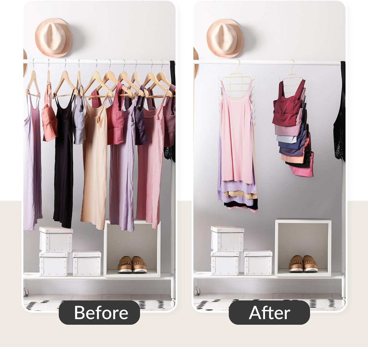 ZEDODIER 3 Pack Tank Top Hanger, Bra Organizer for Closet, Space Saving