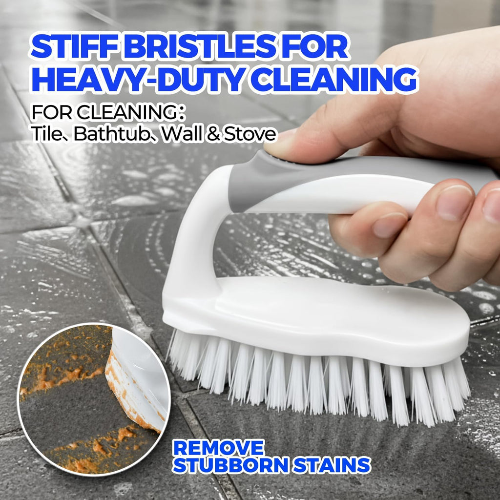 Holikme 6 Pack Cleaning Brush Scrub Brush Kitchen Brush for Floor,Grey
