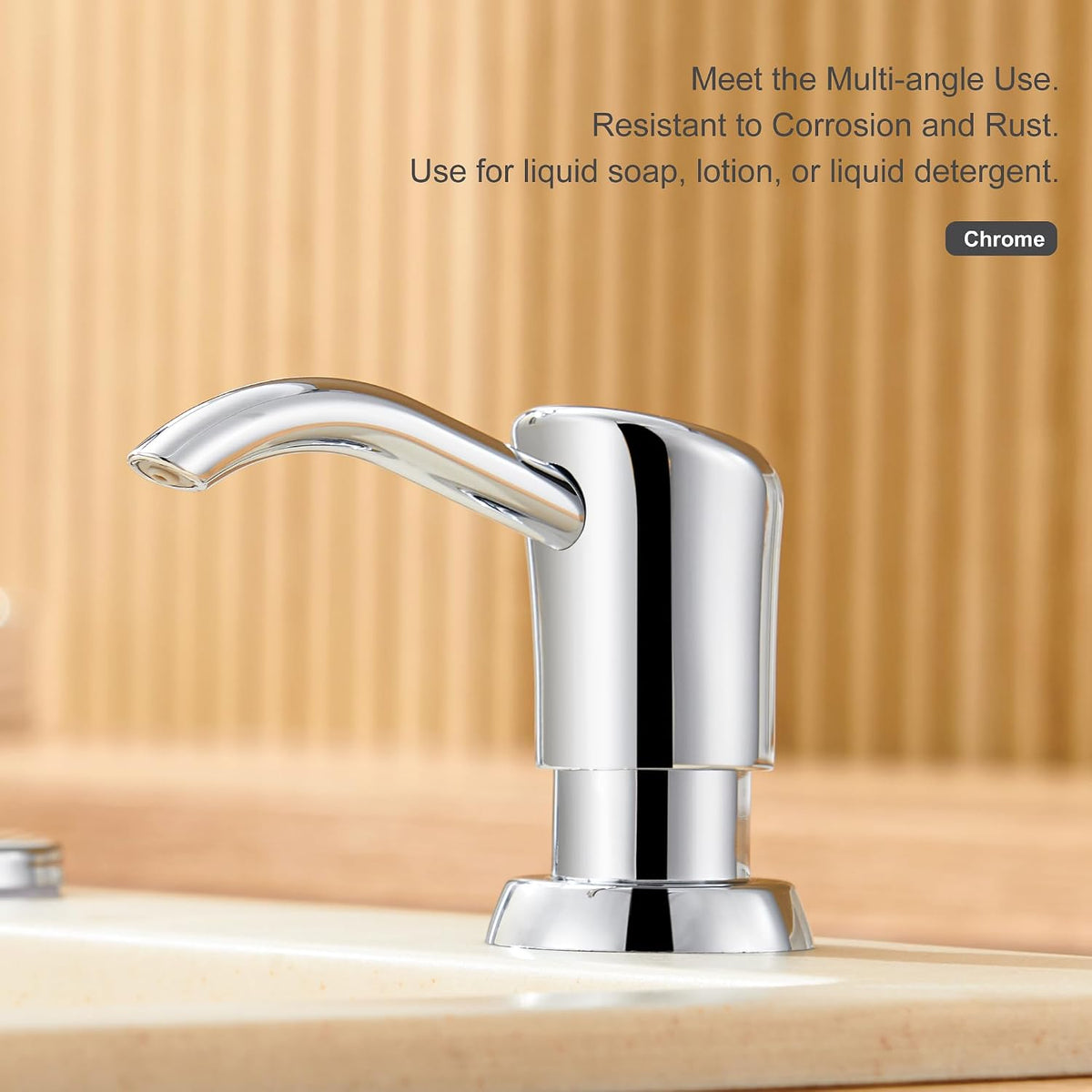 GAGALIFE Dish Soap Dispenser for Kitchen Sink, 17 oz Bottle, Chrome