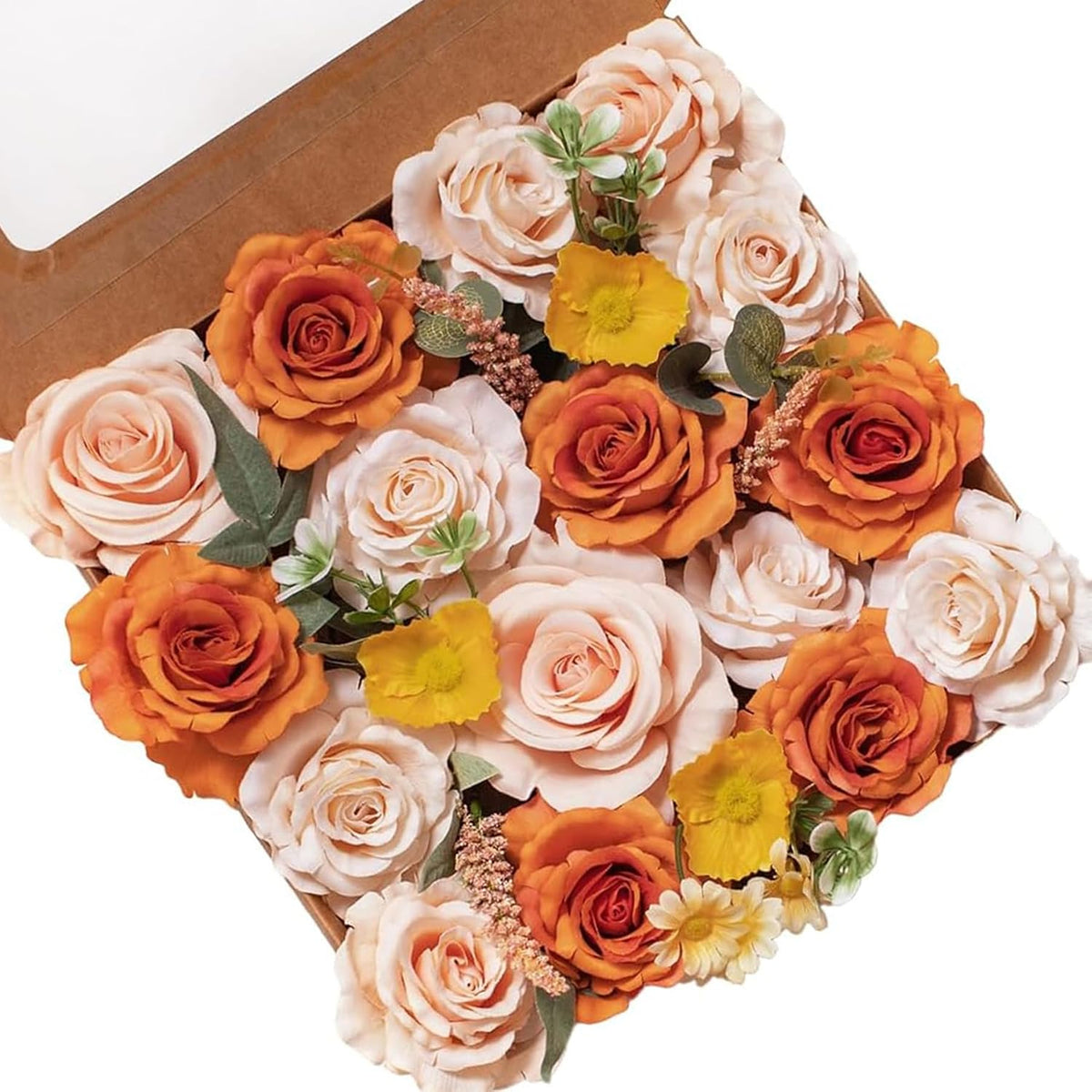 FANKO Artificial Flowers DIY Bouquet Combo Faux Rose for Home Decor