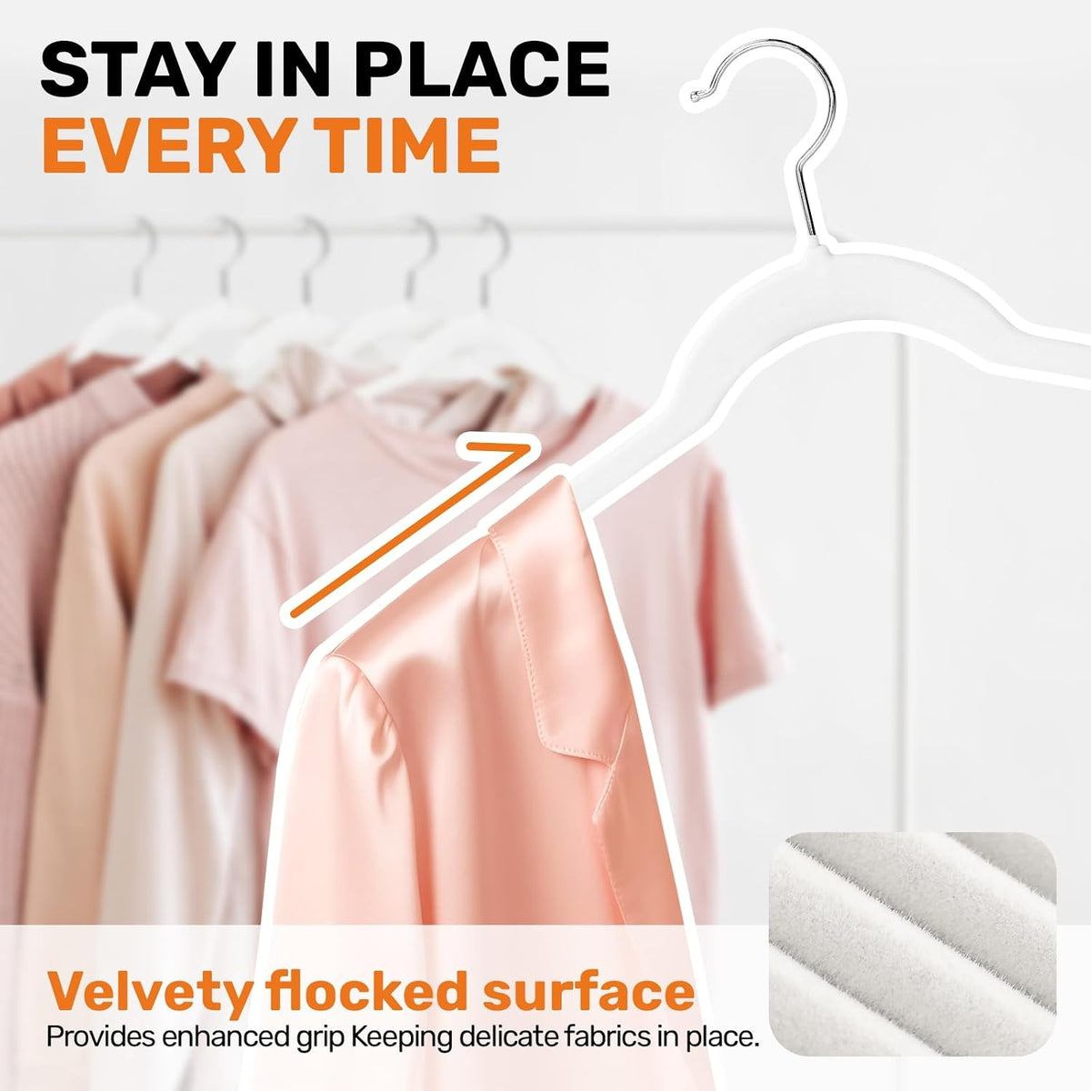 Sishynio Velvet Shirt Hangers 30 Pack, Slim Felt Hangers White