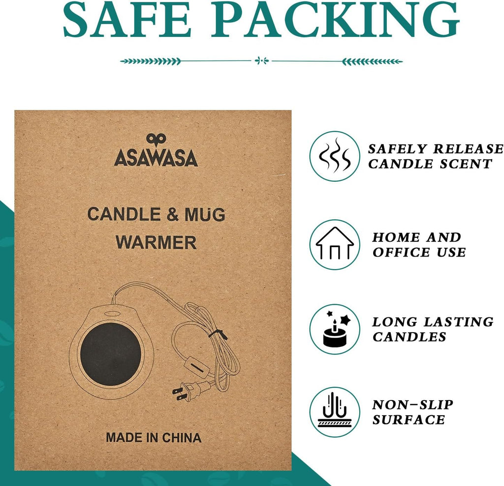 ASAWASA Candle Warmer for Large Jar, Coffee Mug Warmers (White)