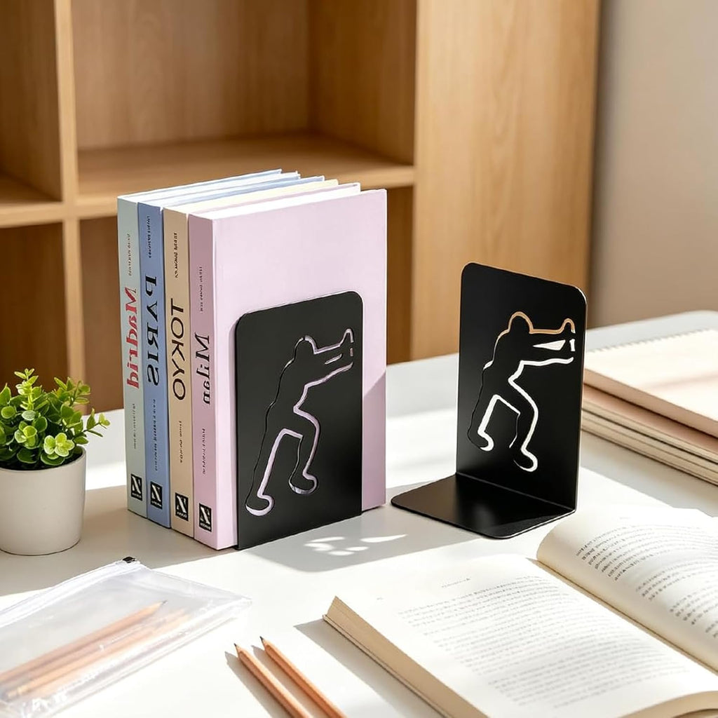 Human Silhouette Metal Bookend for Shelves