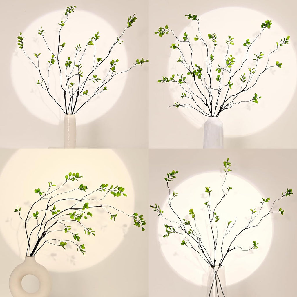 Waipfaru 8PCS Artificial Ficus Branches for Vase, Faux Greenery Stems for Vase Filler, 47in Realistic Flexible Eucalyptus Stems Fake Artificial Twig Plants Indoor Home Tables Centerpieces Office Decor