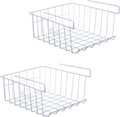 Under Shelf Storage Basket, 2-Pack, White
