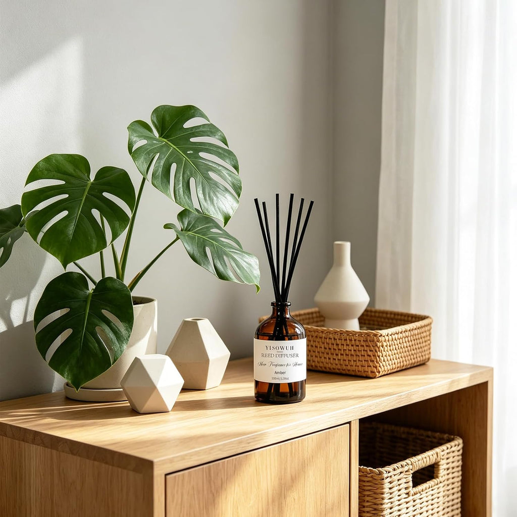Reed Diffuser Amber 3.38oz (100ml) Air Freshener with Sticks