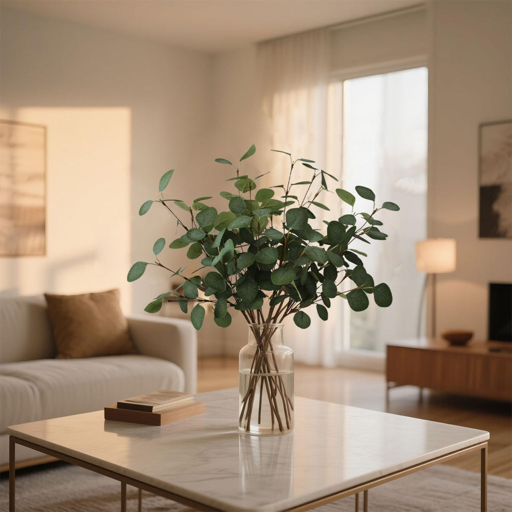 4pcs 24" Artificial Eucalyptus Stems for Vase Decor