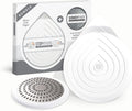 Drain Hair Catcher & Stopper Combo – Tub ShowerRing + StopRing Set for Bathtub & Sink | Stainless Steel Strainer + Silicone Drain Plug | Clog-Free, Universal Fit (White, 2 Pack)