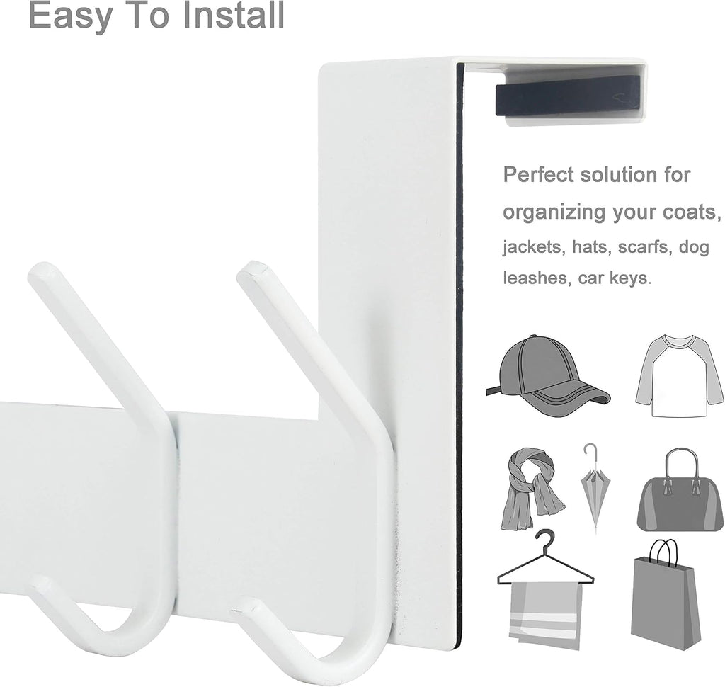 WEBI Over The Door Hooks for Clothes:Door Hanger,Over The Door Towel Rack,Door Coat Hanger Door Coat Rack for Hanging Towels,Hats,Behind Back of Bathroom,Bronze,2 Packs