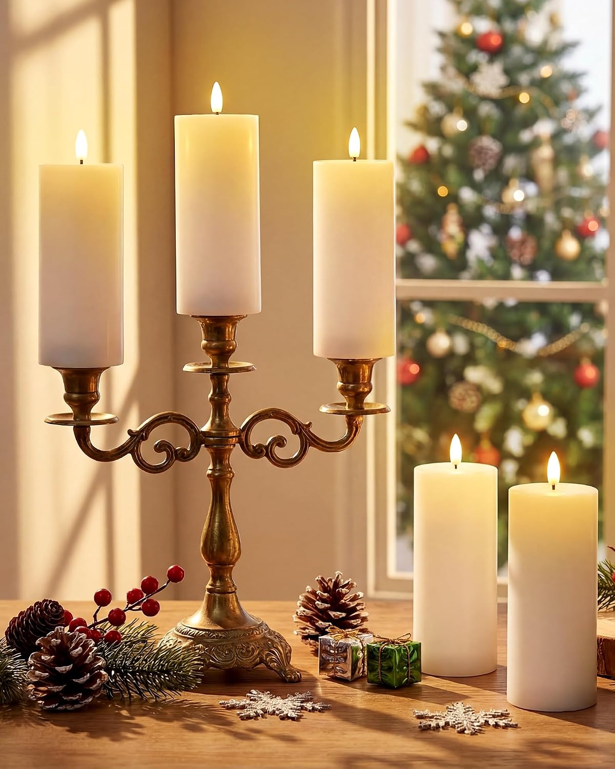 VIHOSE 6 Pack White Flameless Candles Set with Remote and Timer Flickering Flameless Battery Candles LED Pillar Flat Top for Wedding Outdoor Home Festival Decoration(D 3" H 7")