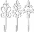 Comfify Pure White Cast Iron Wall Hooks Set of 3 – Farmhouse Coat Hooks