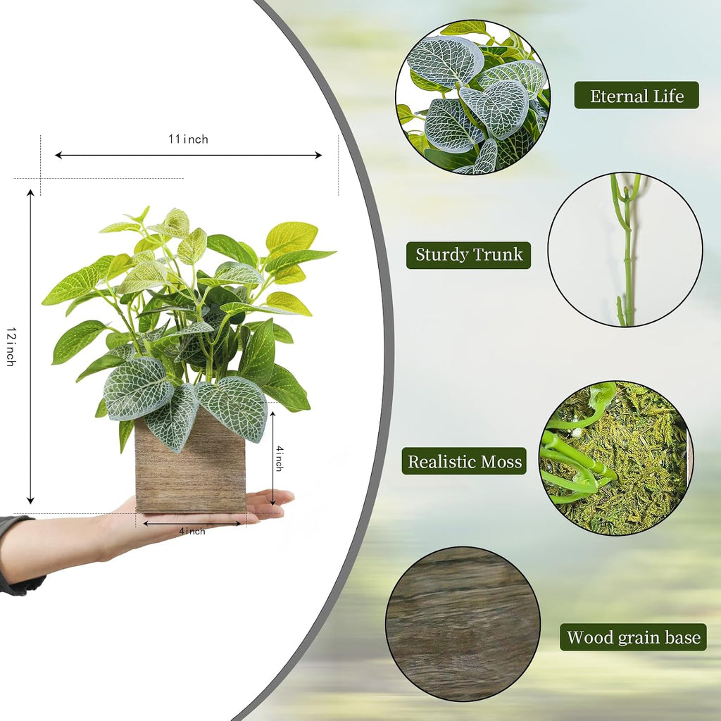 12" Medium Fake Eucalyptus Plants Set of 2, Desk Plant for Indoor Decor
