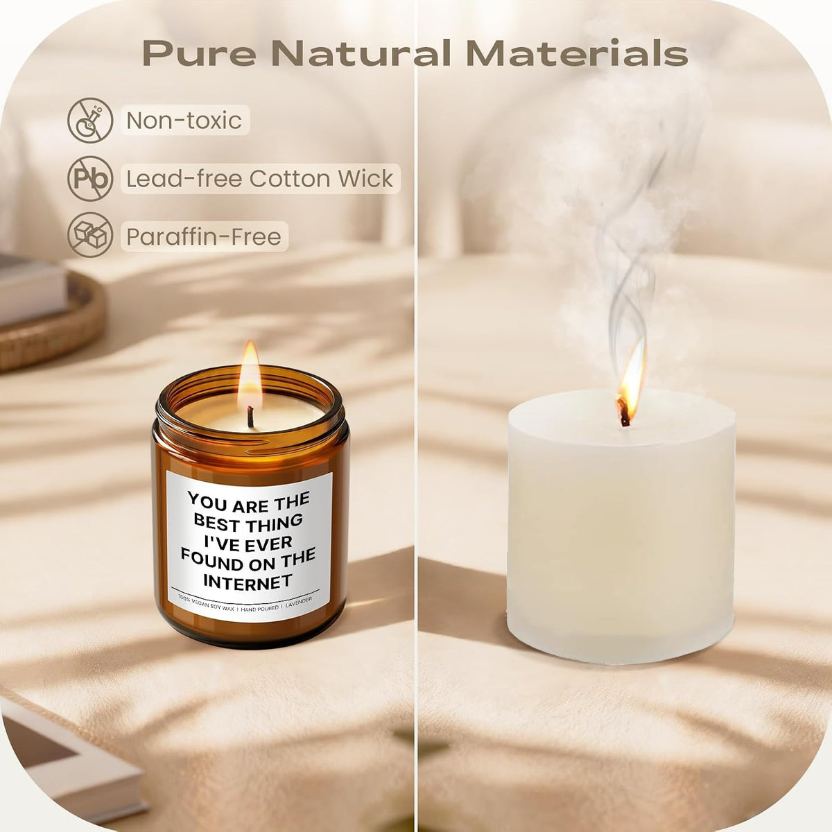 Romantic Gifts for Women, Girlfriend Wife Birthday Gift, Lavender Candle
