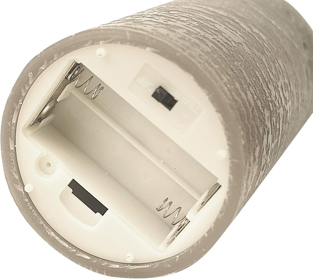 iZAN 3 Pack Real Wax Flameless Pillar Candles, 3”D X 4" 5" 6" H (Grey)