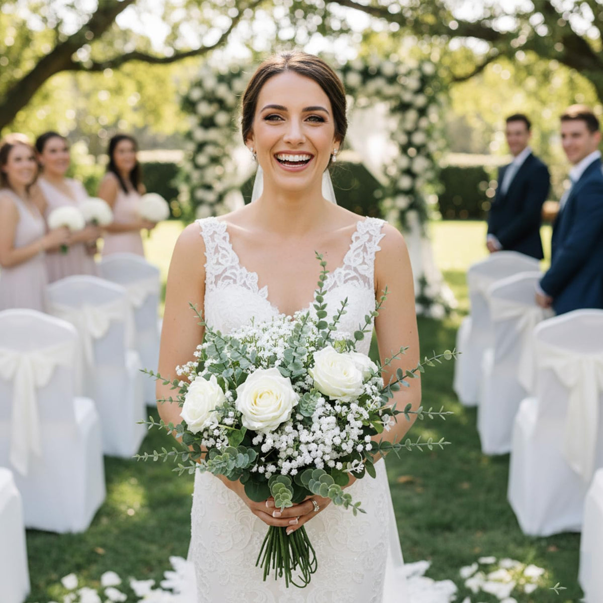 Mixed Eucalyptus Leaves Stems Bulk Artificial Silver Dollar Leaves Picks Dried Eucalyptus Bundle Faux Spray for Wedding Vase Bouquet Decor (120, Green/White)