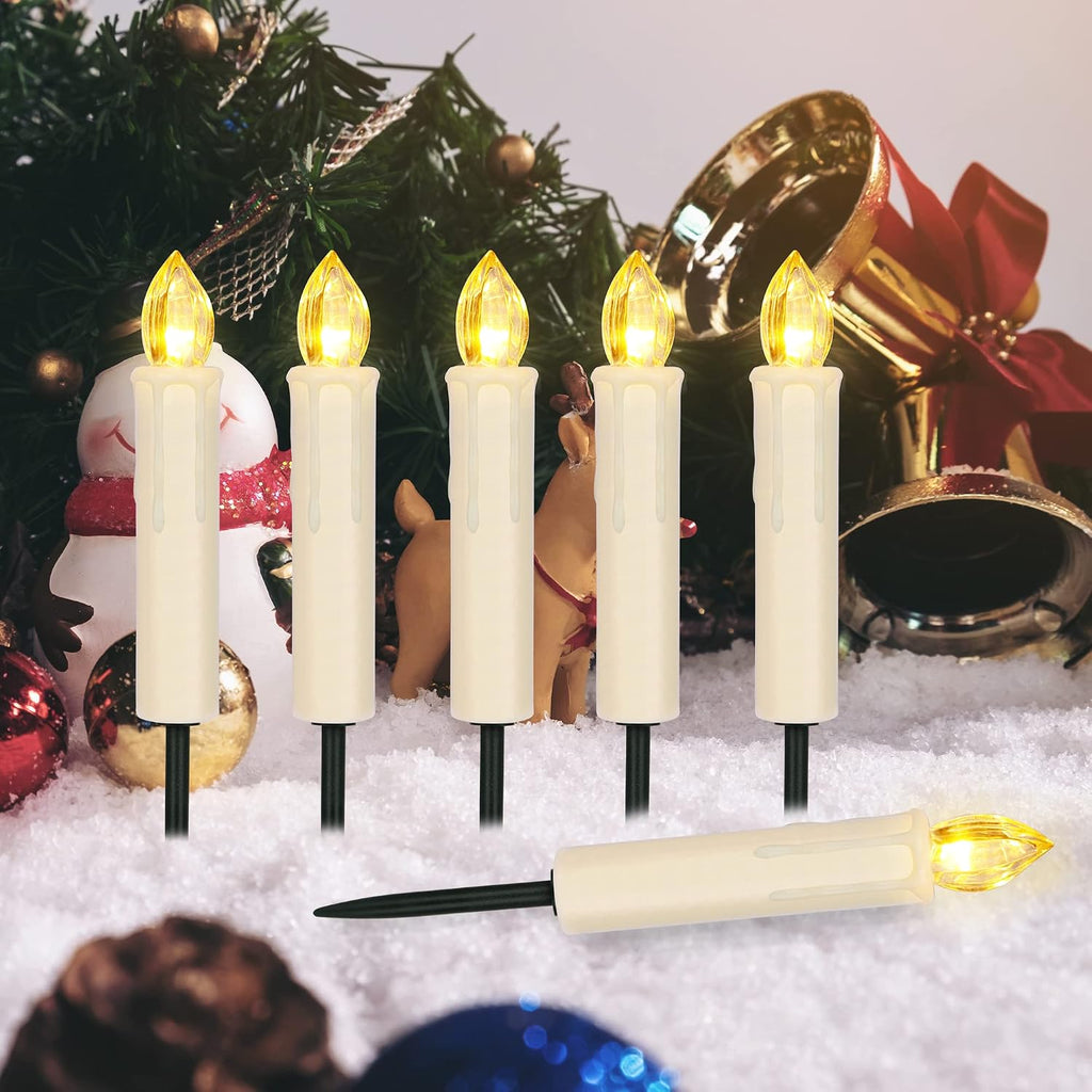 FPOO 10PCS LED Window Candles Remote Timer, Christmas Tree Candles, Ivory