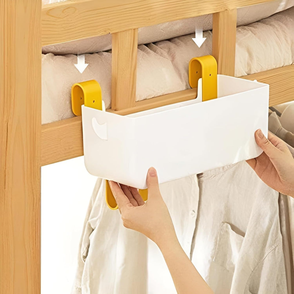 Bunk Bed Shelf for Top Bunk or Bedside Organizer, White, Up to 11 lbs
