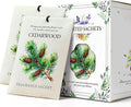 Cedarwood Scented Sachet Bags, 12 Pack for Drawers, Closets and Storage
