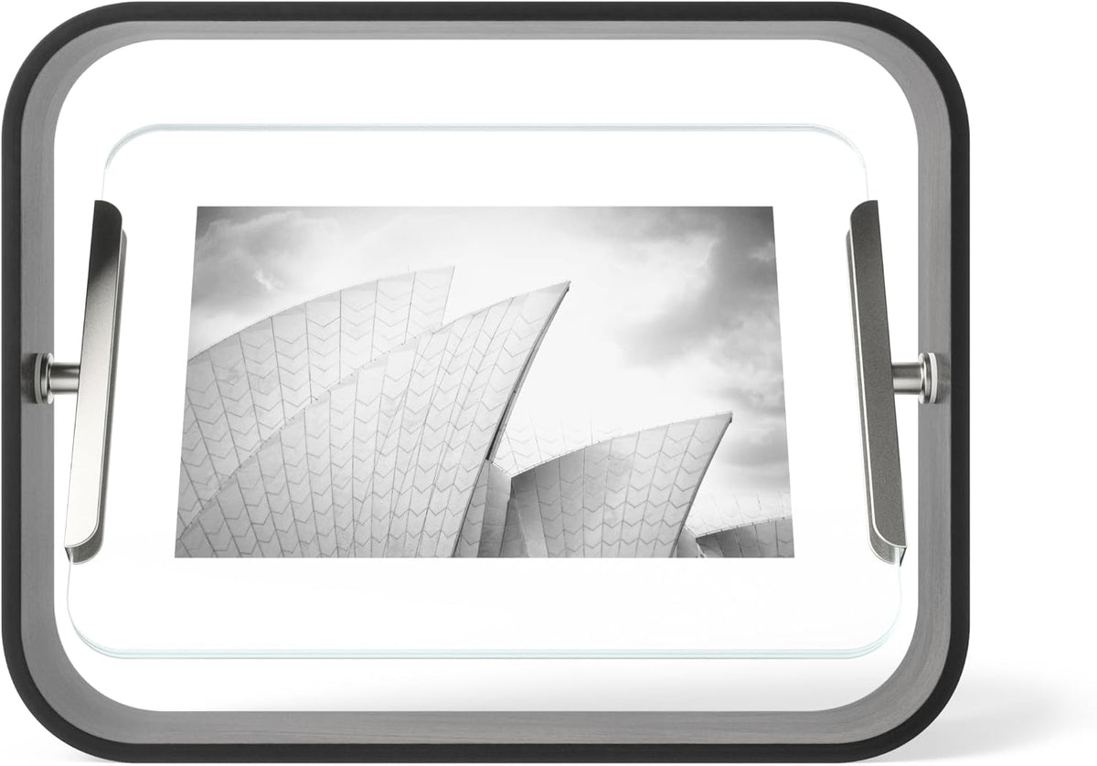 Umbra Bellwood Desk Picture Frame, Rotating Double Sided, 5x7, Black
