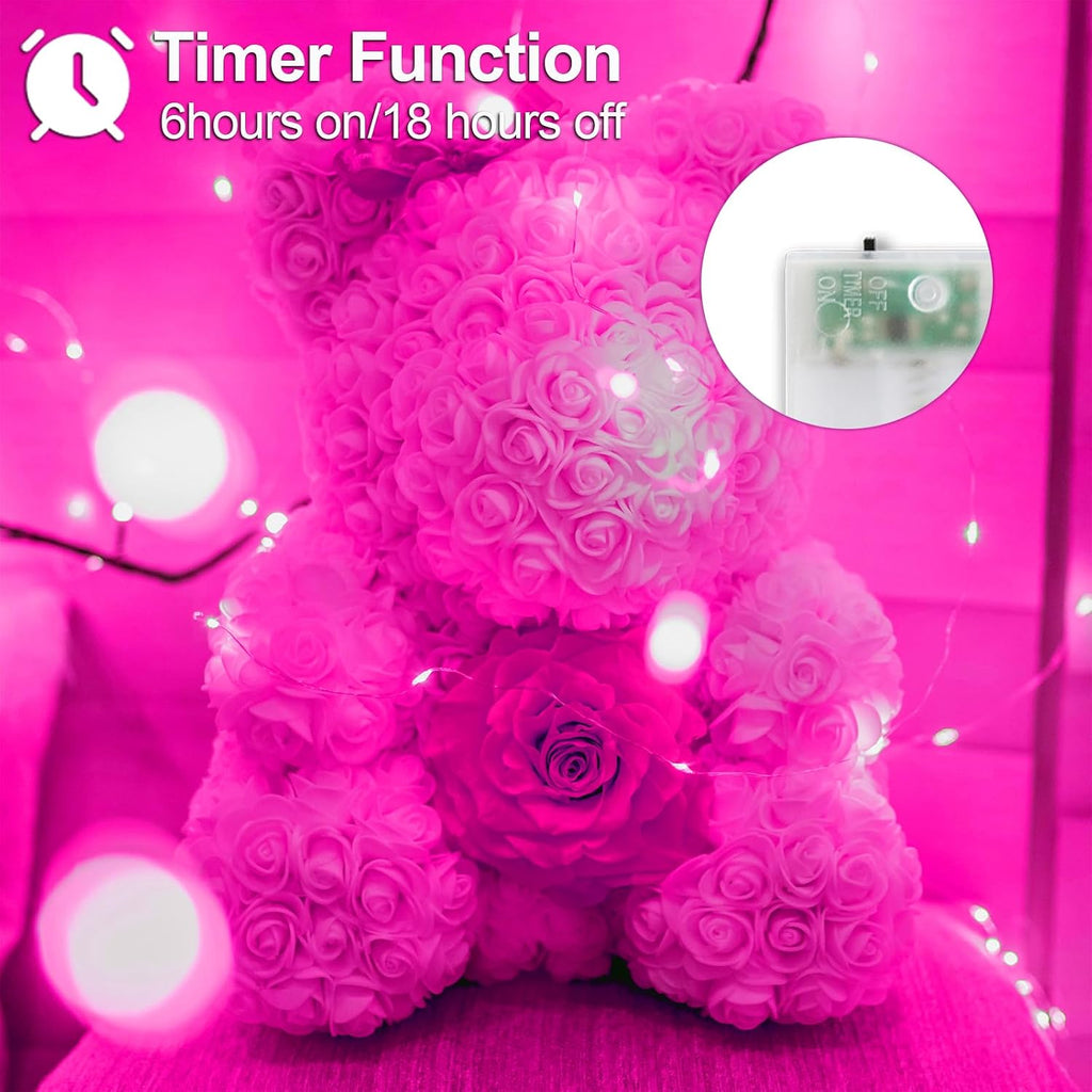Christmas Pink Fairy String Lights Battery Operated Powered 50Led