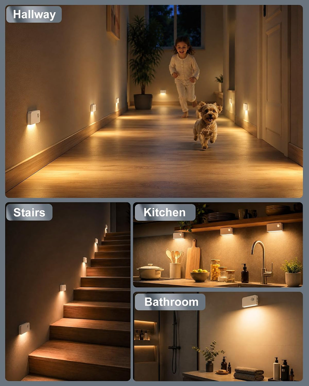 Motion Sensor Stair Light Indoor, Battery Operated Night Lights