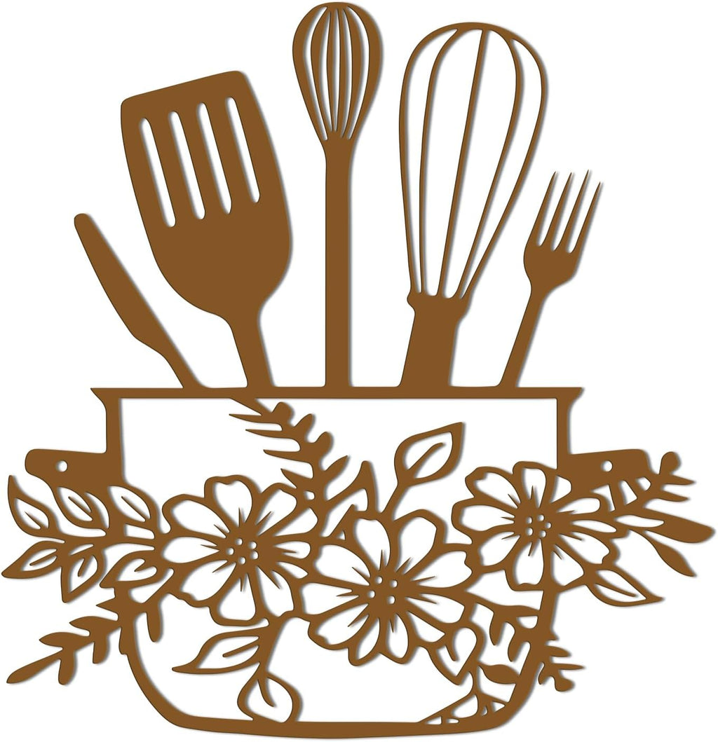 DUOOLN Metal Kitchen Sign Wall Decor Art, Dining Room Pictures,Vintage Rust