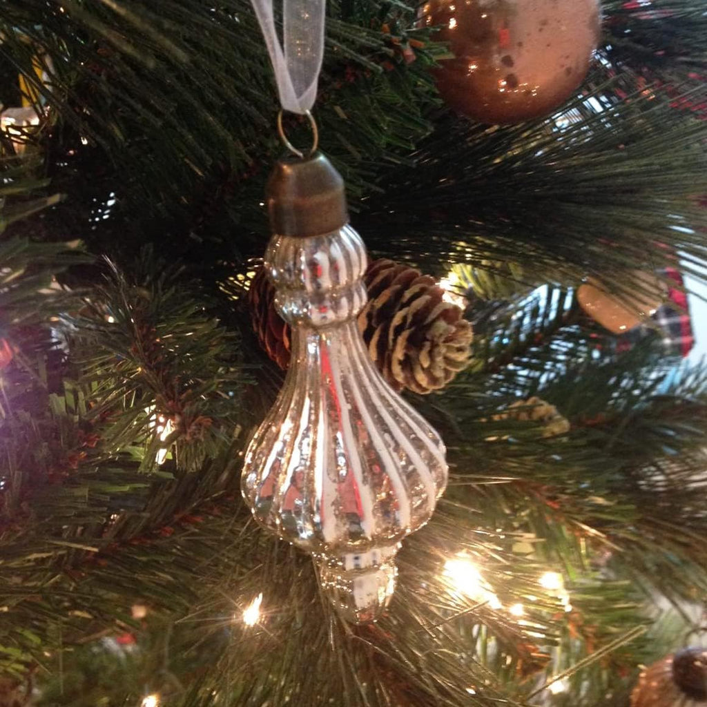 Christmas Ball Ornaments Mercury Glass Drop Ornaments Holiday Trees Wreaths & Garland Decor Silver Color Size: 1.57''-5.39''(17 Pieces)