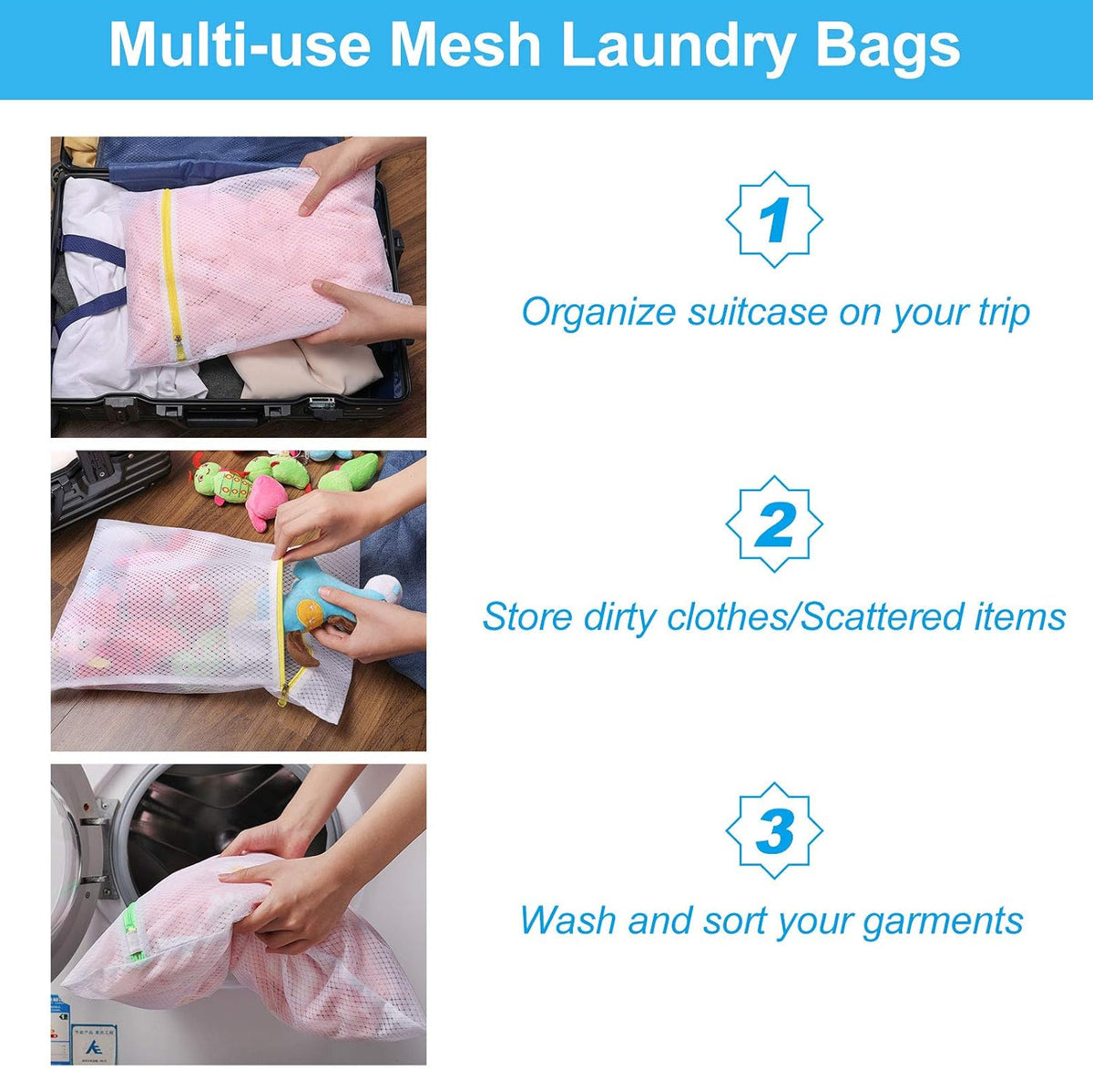 GOGOODA 6 PCS Mesh Laundry Bags, Delicates Washing Bags